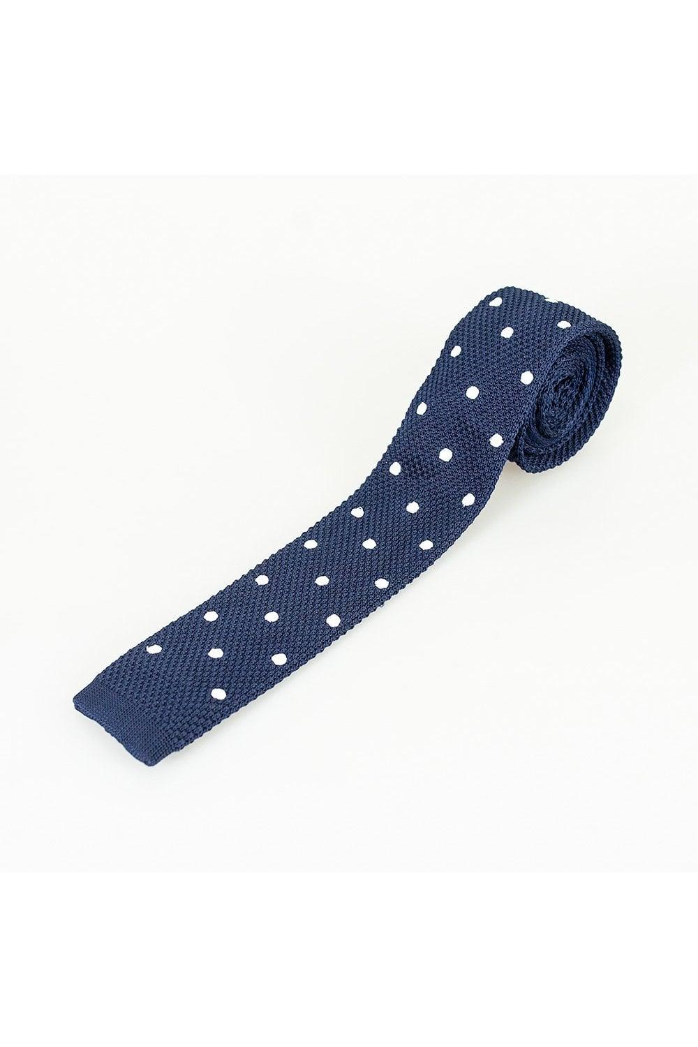 Navy Dot Knitted Tie Set - divinusestablishment