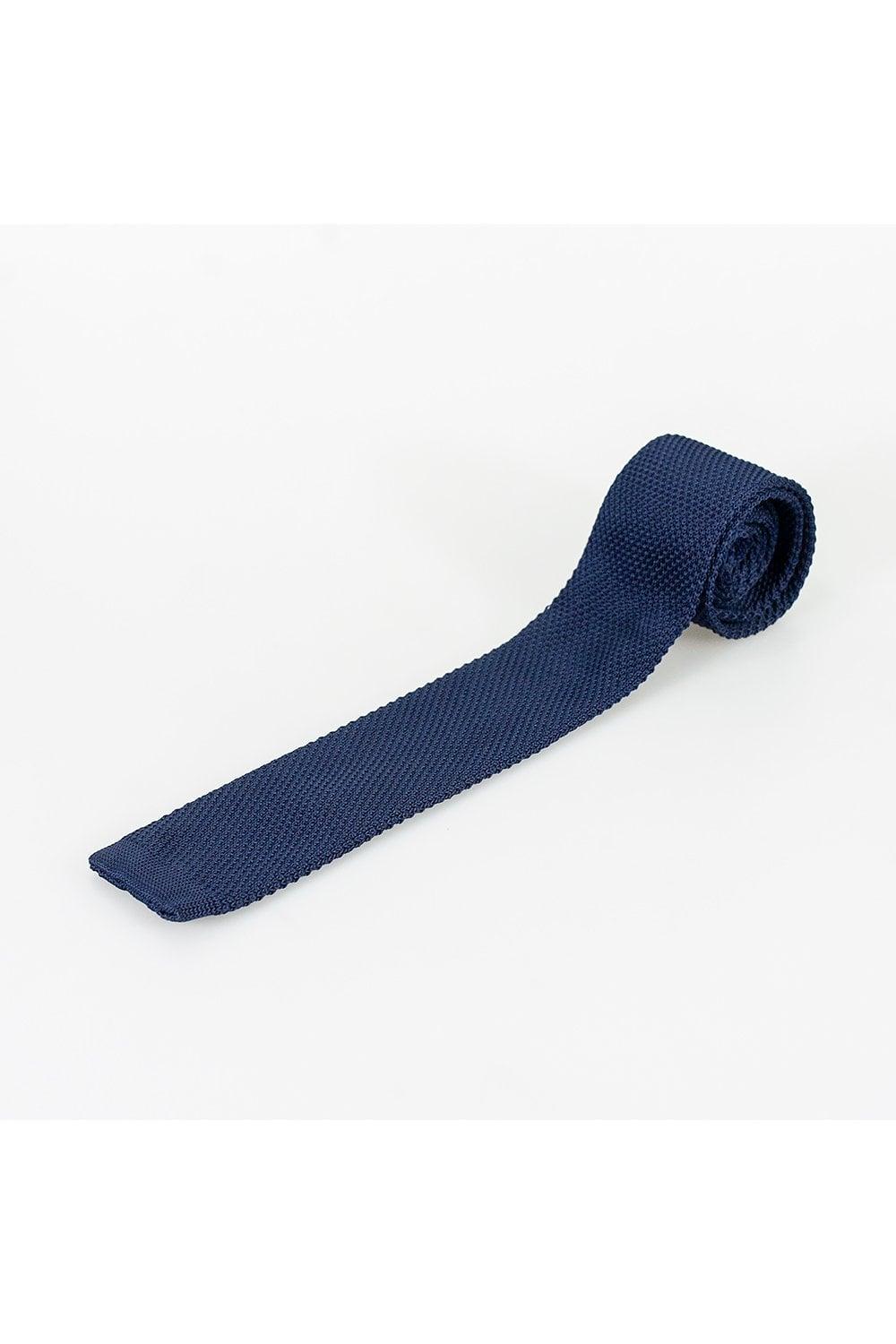 Knitted Tie Set- Navy - divinusestablishment