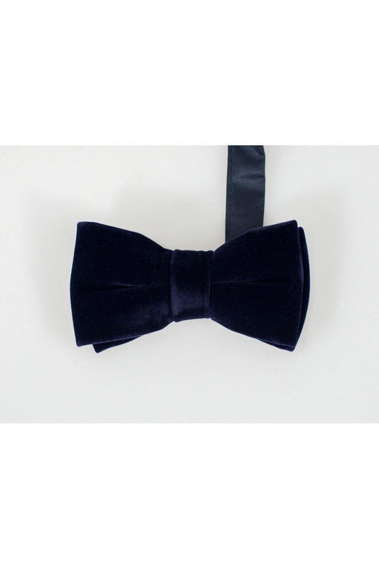 Navy Velvet Bow Tie Set - divinusestablishment