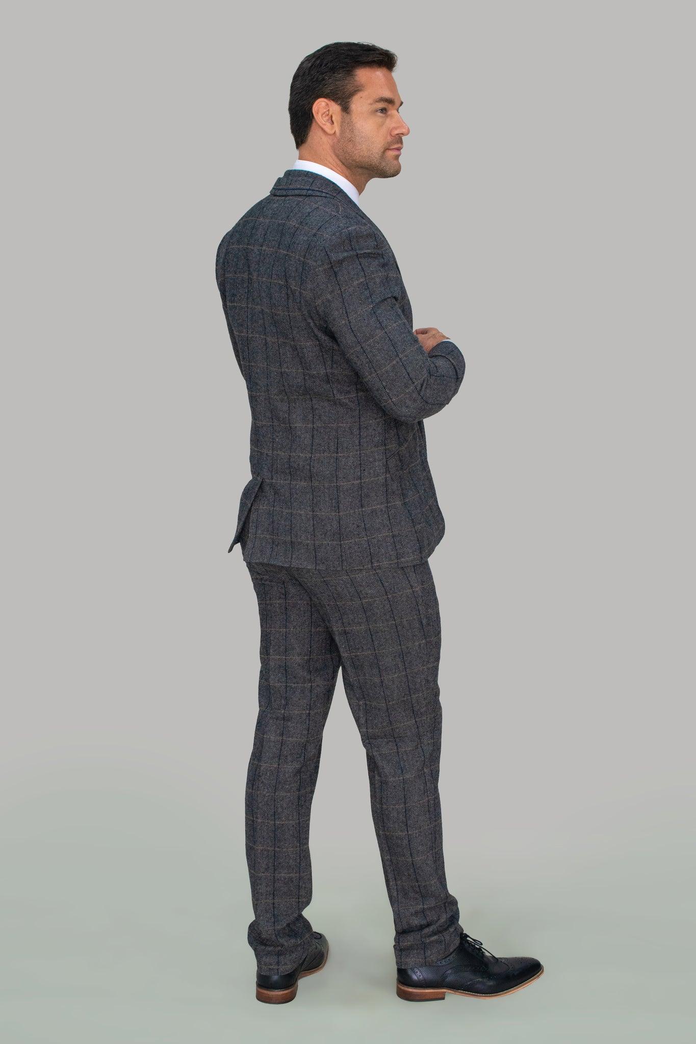 Albert Grey Tweed Check 3 Piece Suit - divinusestablishment