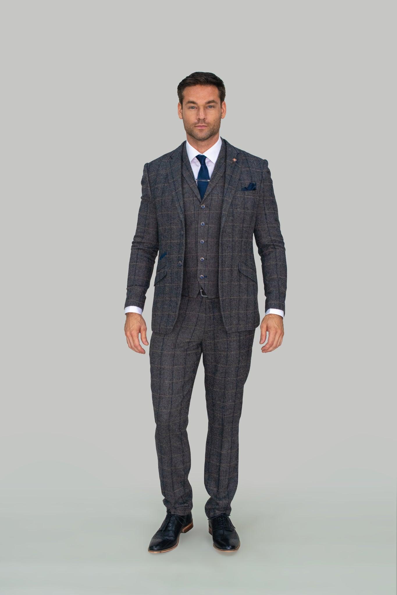 Albert Grey Tweed Check 3 Piece Suit - divinusestablishment