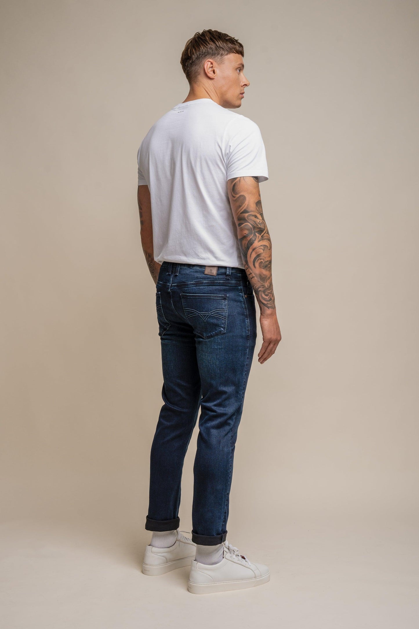 Elliot Navy Regular Stretch Slim Fit Jeans - divinusestablishment