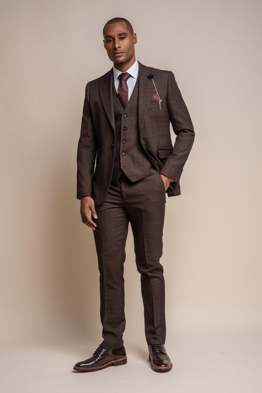 Caridi Brown Three Piece Suit - divinusestablishment