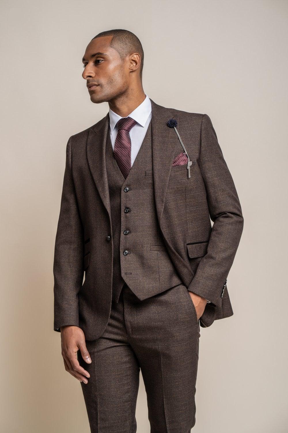 Caridi Brown Three Piece Suit - divinusestablishment