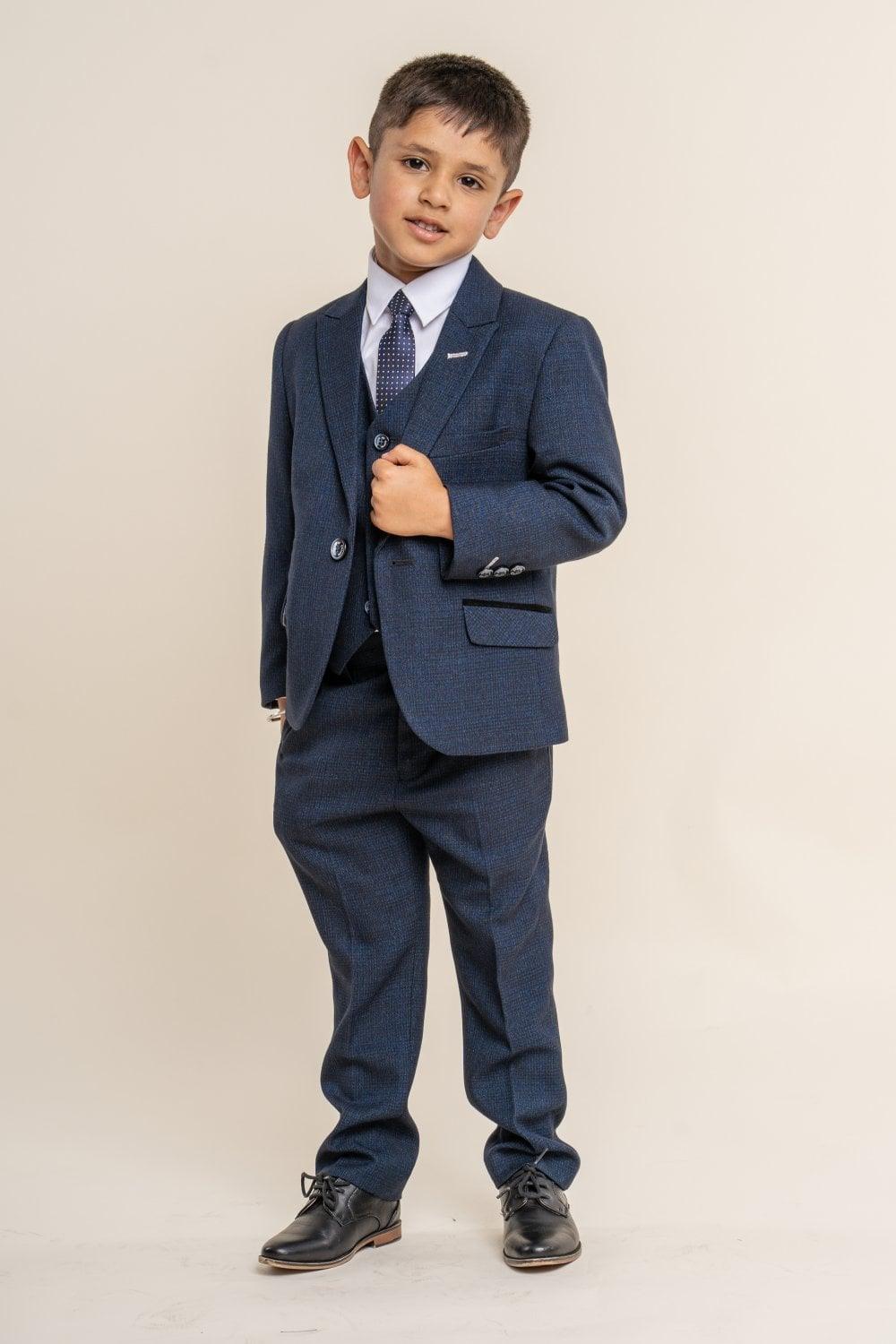 Caridi Navy Boys Three Piece Suit - divinusestablishment