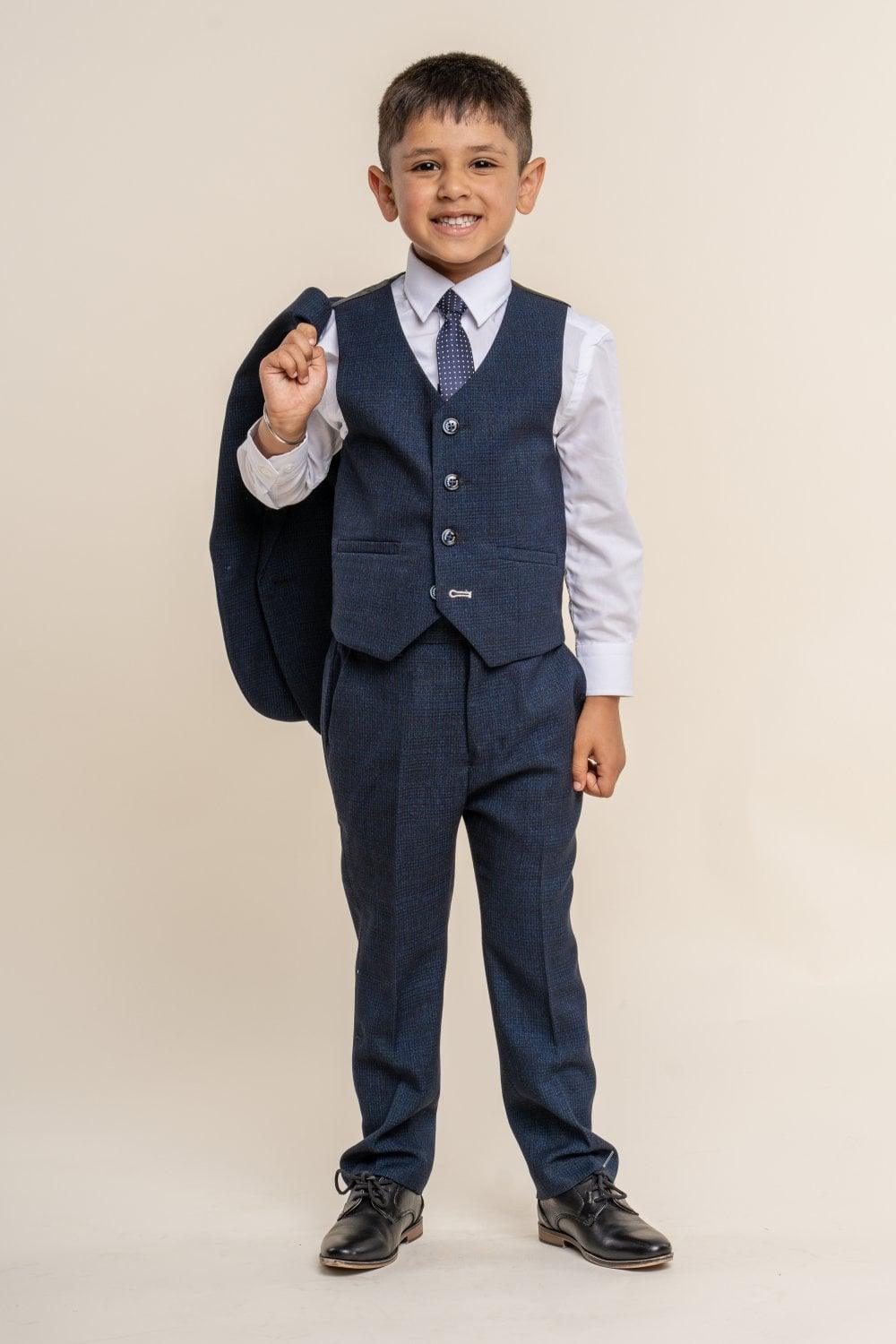 Caridi Navy Boys Three Piece Suit - divinusestablishment