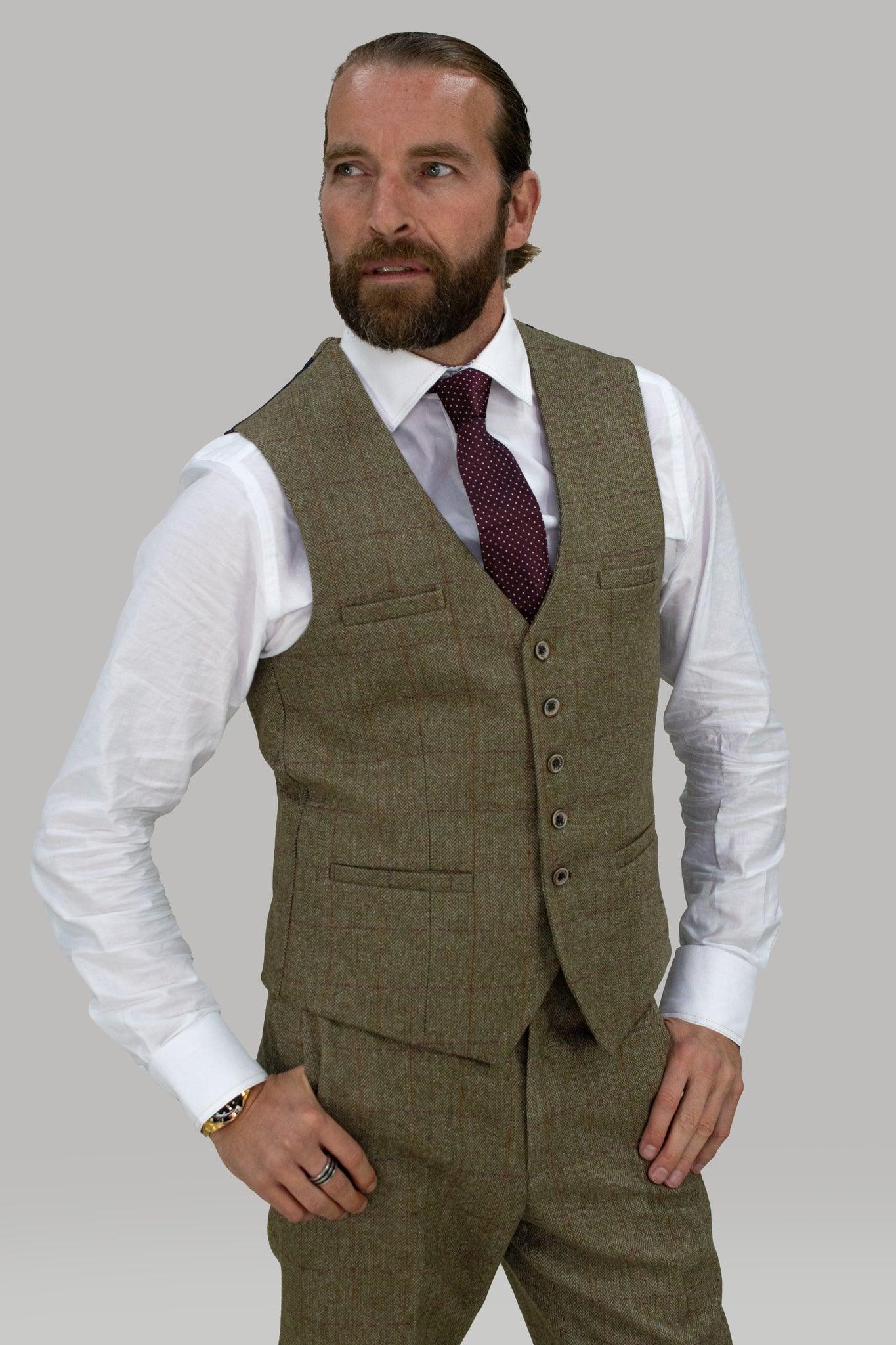 Gaston Sage Tweed Three Piece Suit - divinusestablishment