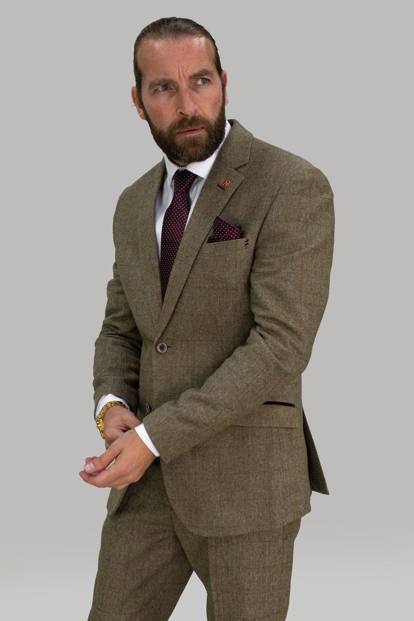 Gaston Sage Tweed Three Piece Suit - divinusestablishment