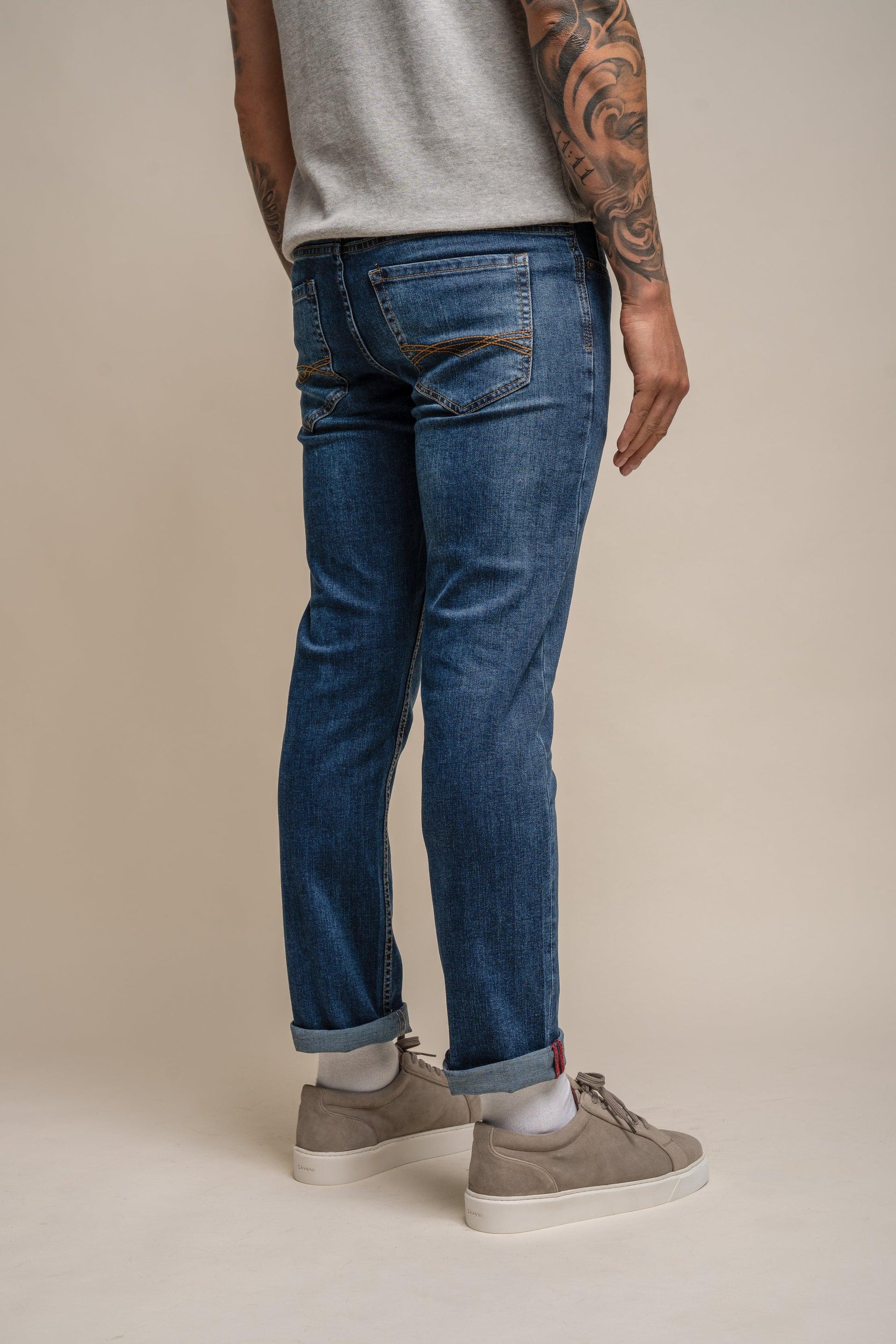 Milano Stonewash Regular Stretch Denim Jeans - divinusestablishment