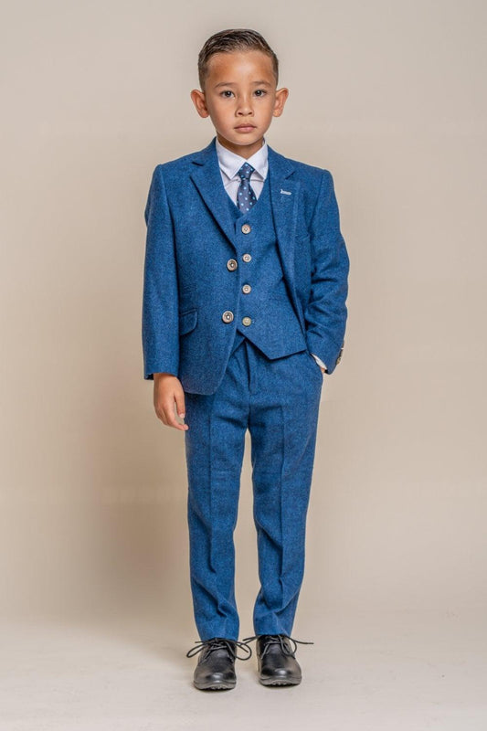 Orson Blue Boys Three Piece Suit - divinusestablishment