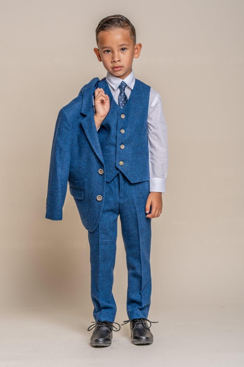 Orson Blue Boys Three Piece Suit - divinusestablishment