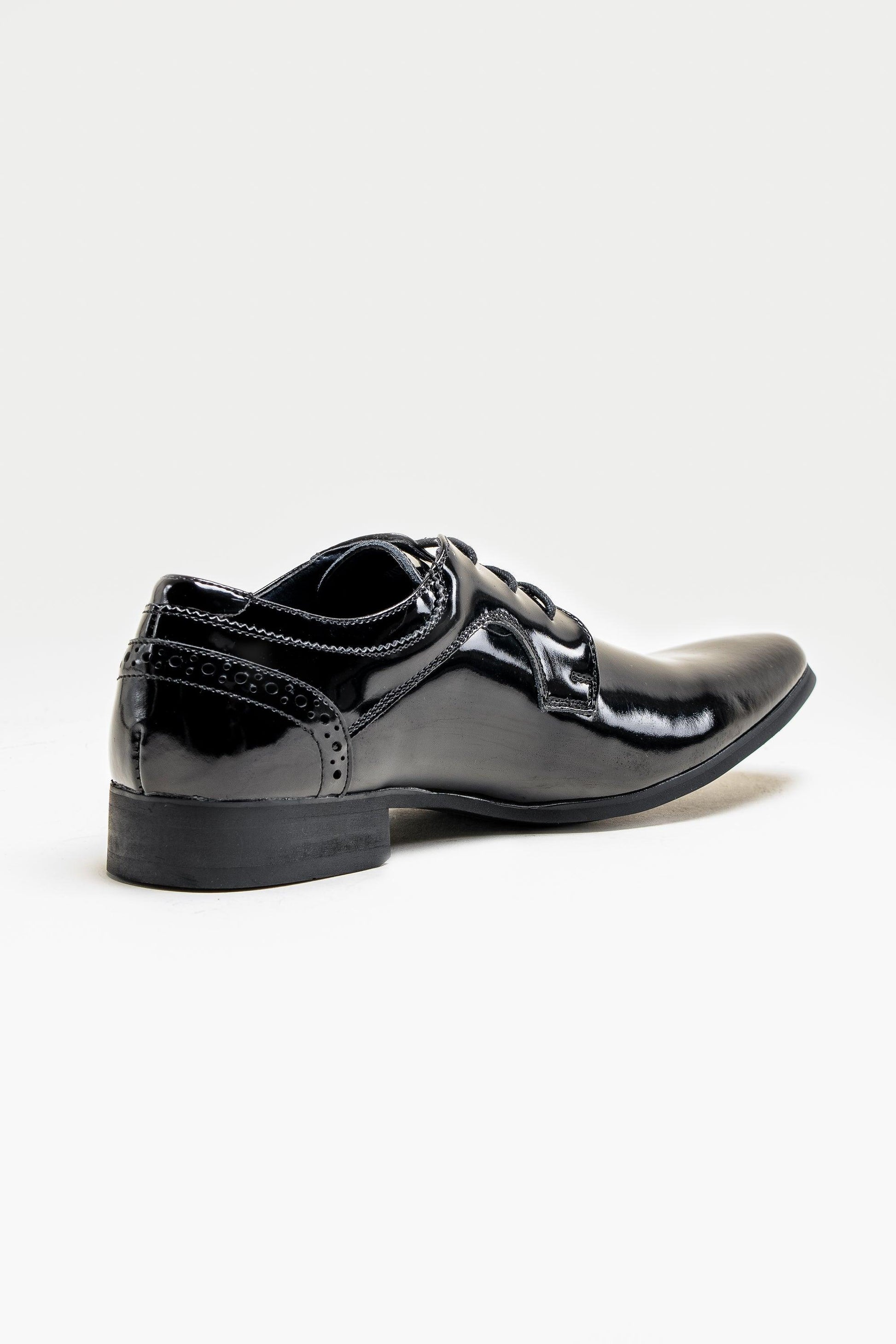 Scott Black Patent Lace Up Shoes - divinusestablishment