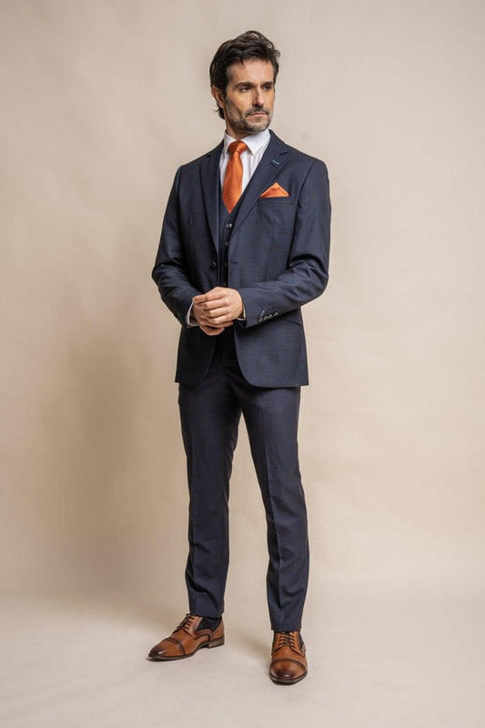 Seeba Navy Three Piece Suit - divinusestablishment