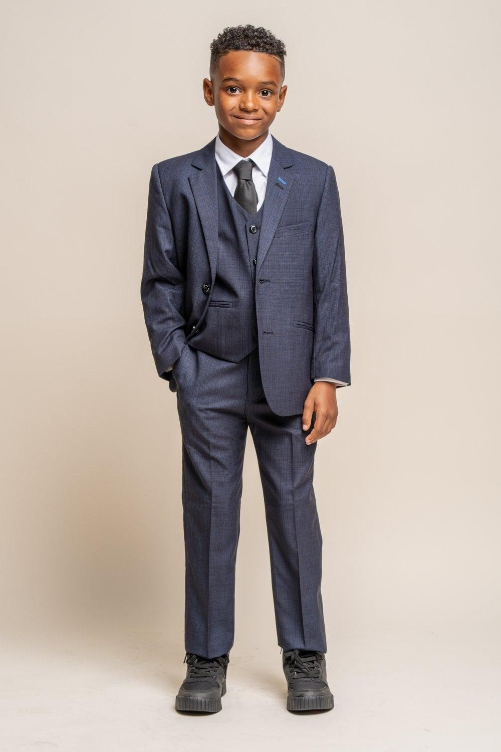 Seeba Navy Boys Suit - divinusestablishment