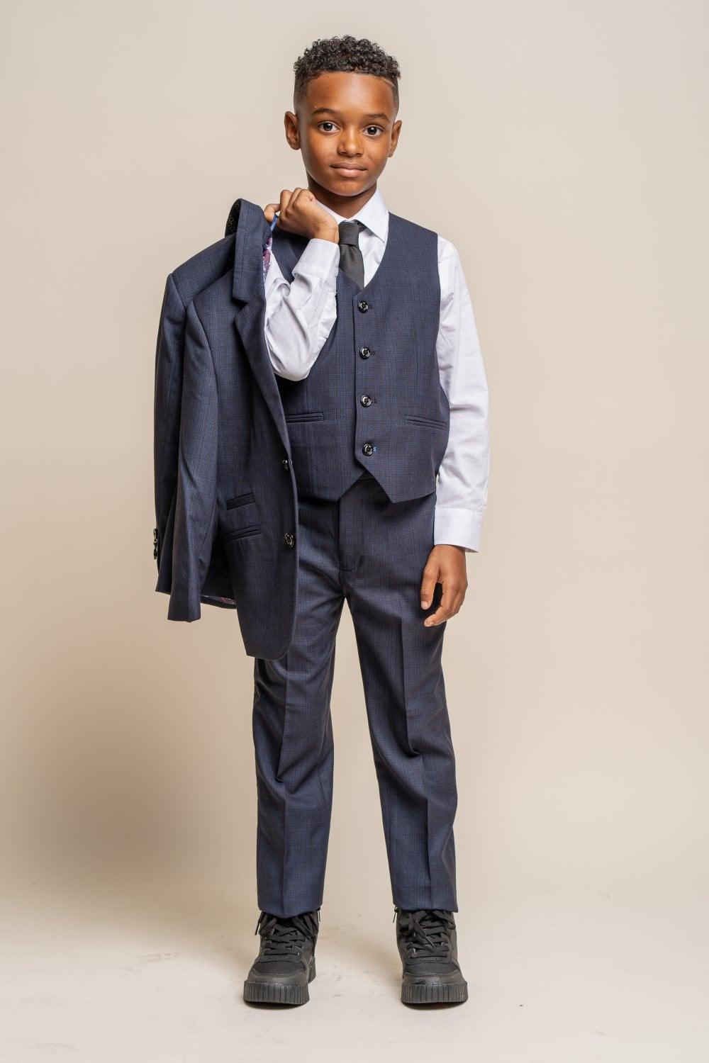 Seeba Navy Boys Suit - divinusestablishment