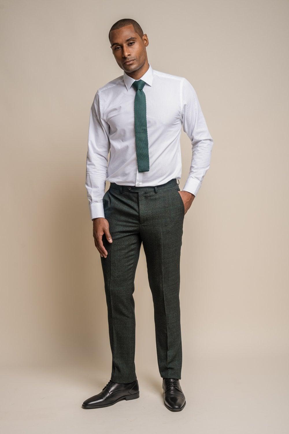 Caridi Olive Check Three Piece Suit - divinusestablishment