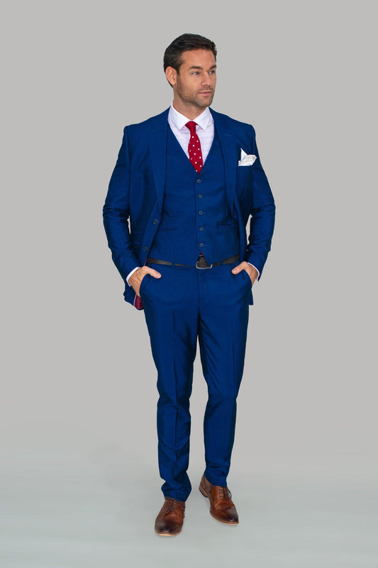 Ford Blue Regular Three Piece Suit - divinusestablishment