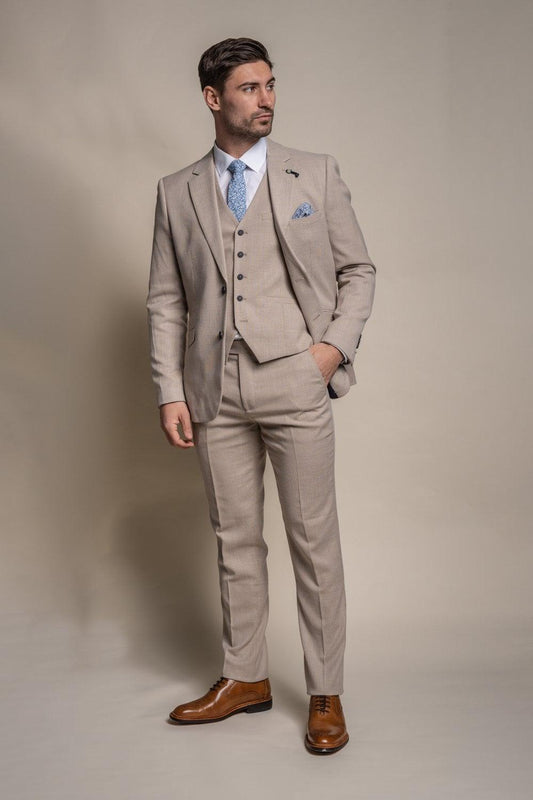 Miami Beige Three Piece Suit - divinusestablishment