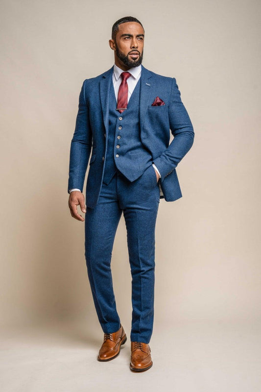 Orson Blue Tweed 3 Piece Suit - divinusestablishment